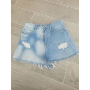 PacSun Ultra High Rise Vintage Short Light Wash Bleached Distressed Denim 25